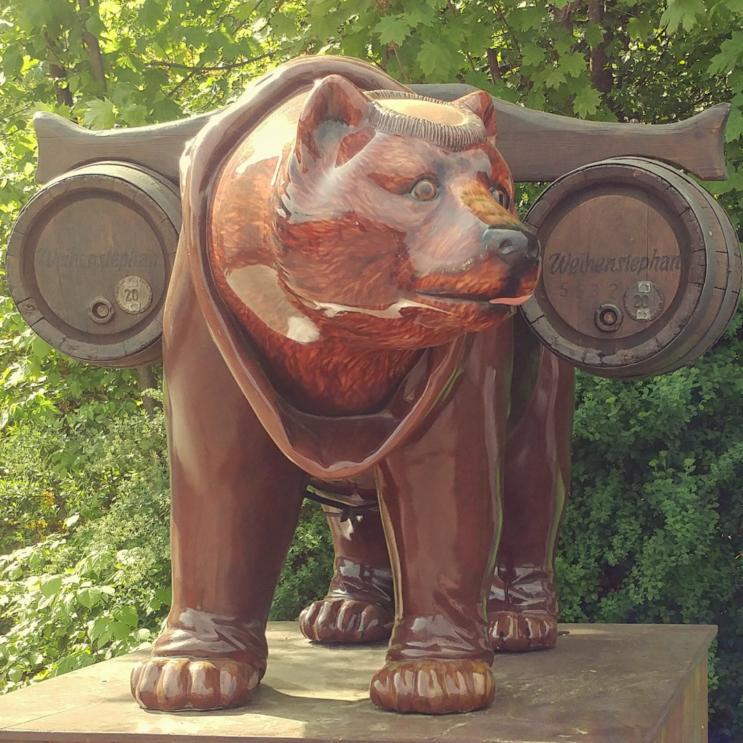 The bear representing Saint Korbinian at Bayerische Staatsbrauerei Weihenstephan